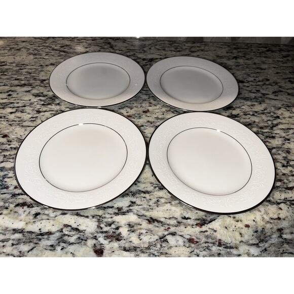 Noritake #7550 Marseille Bread Dessert Plates Set of 4 Ivory China - Picture 2 of 11